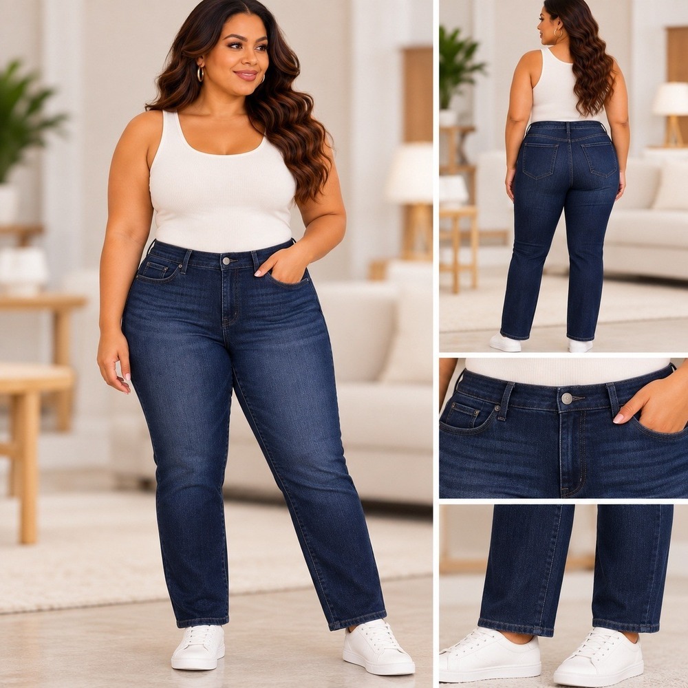 Torrid Premium Slim Fix Dark Wash Straight Leg Jeans Womens 22R Plus Size Denim